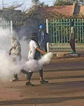 A female protester