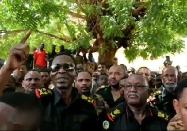 Kabbashi speaks to Sudanese troops in Khartoum on June 9, 2023