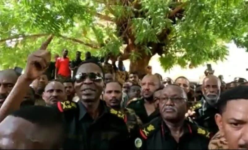 Kabbashi speaks to Sudanese troops in Khartoum on June 9, 2023