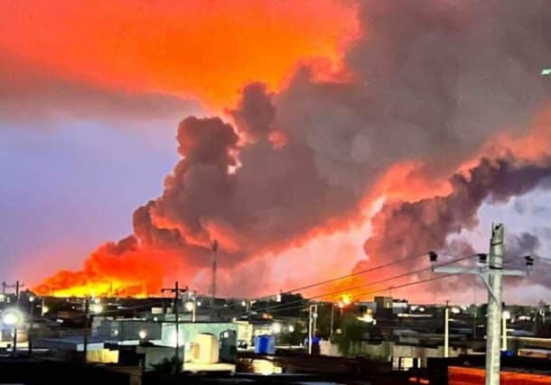النيران تلتهم مستودات الغاز في جنوب الخرطوم