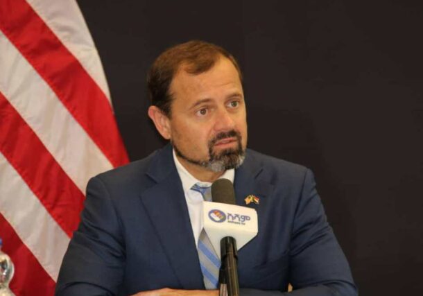 U.S. Special Envoy for Sudan Tom Perriello speaks in a press conference in Addis Ababa on August 2, 2024 (ST photo)