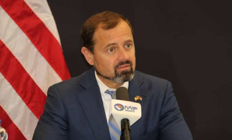 U.S. Special Envoy for Sudan Tom Perriello speaks in a press conference in Addis Ababa on August 2, 2024 (ST photo)